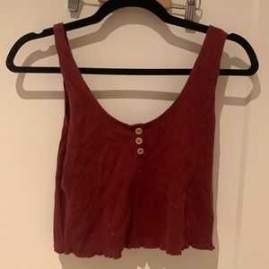 Garage Burgundy Cropped Tank, Size S